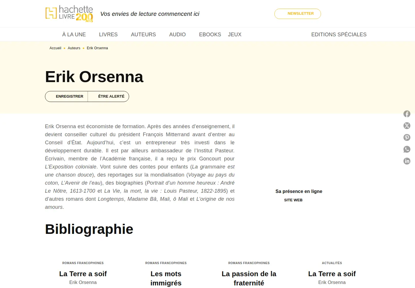 Screenshot of erik-orsenna.com