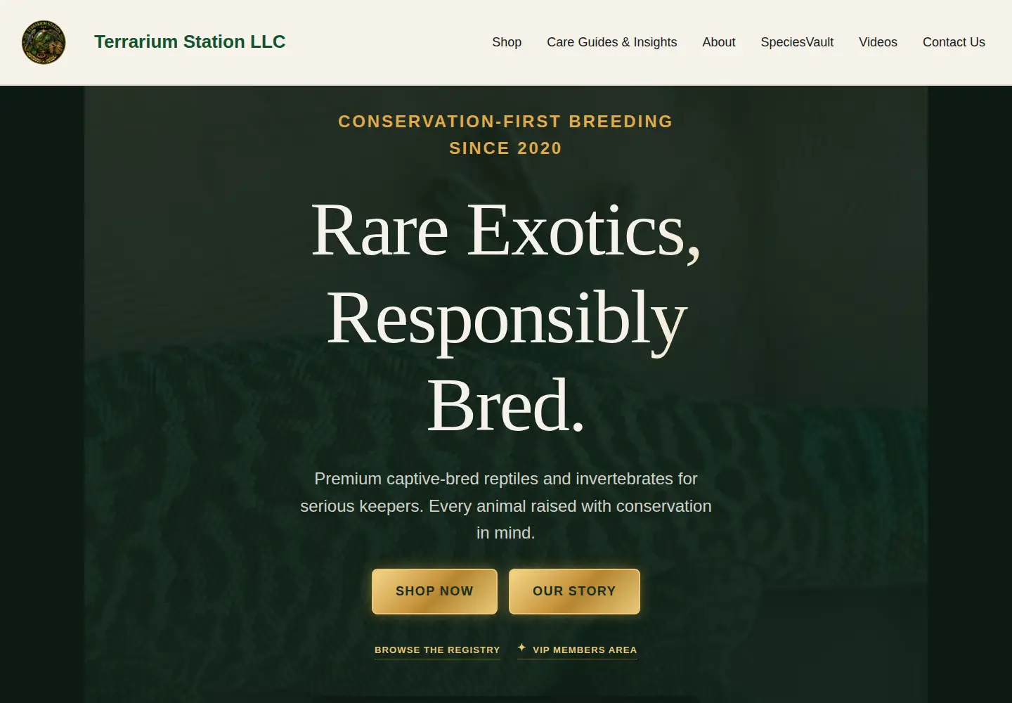 Screenshot of terrariumstation.com