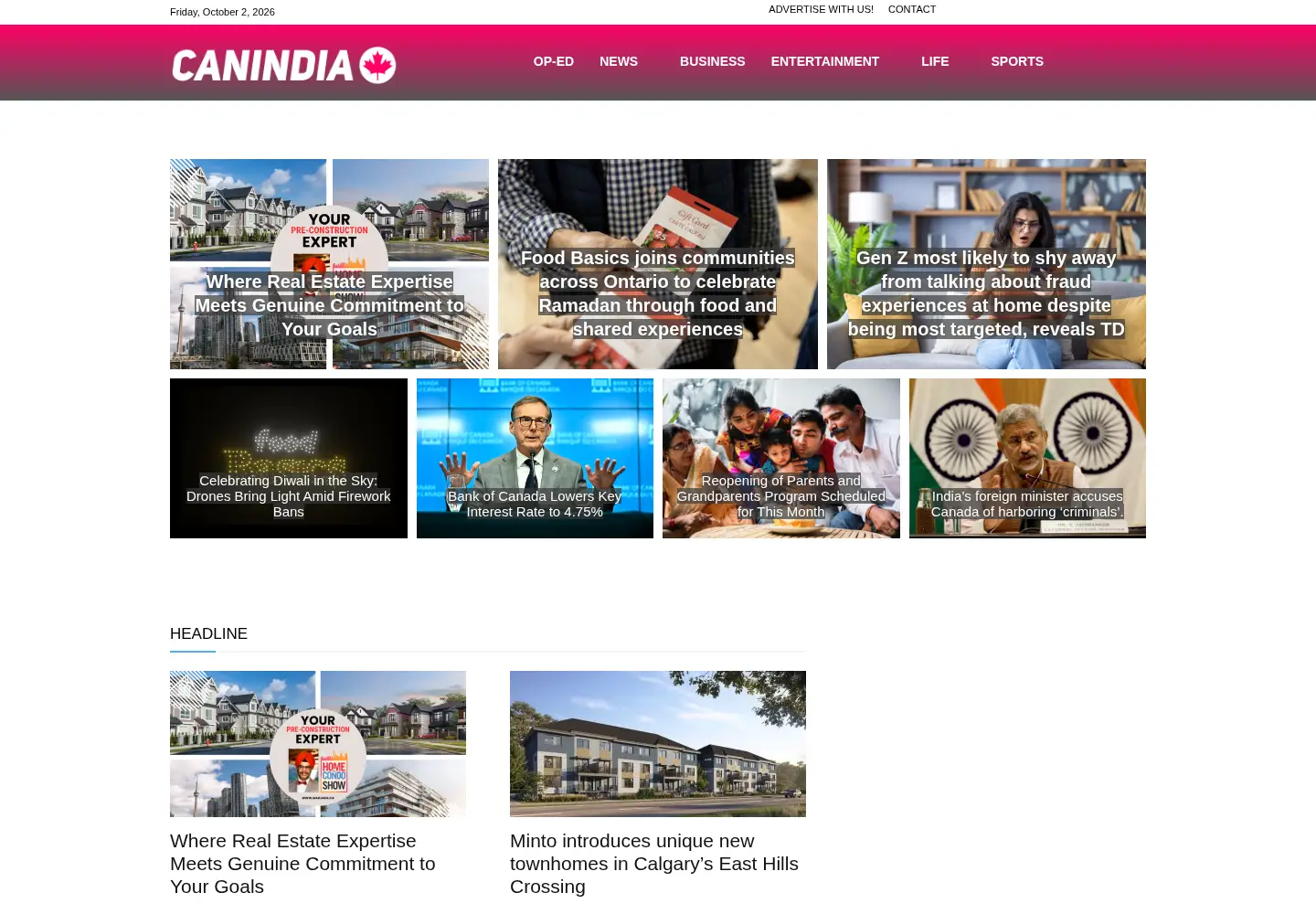 Screenshot of canindia.com