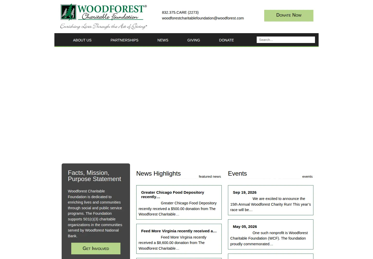 Captured homepage of woodforestcharitablefoundation.org in the current scan