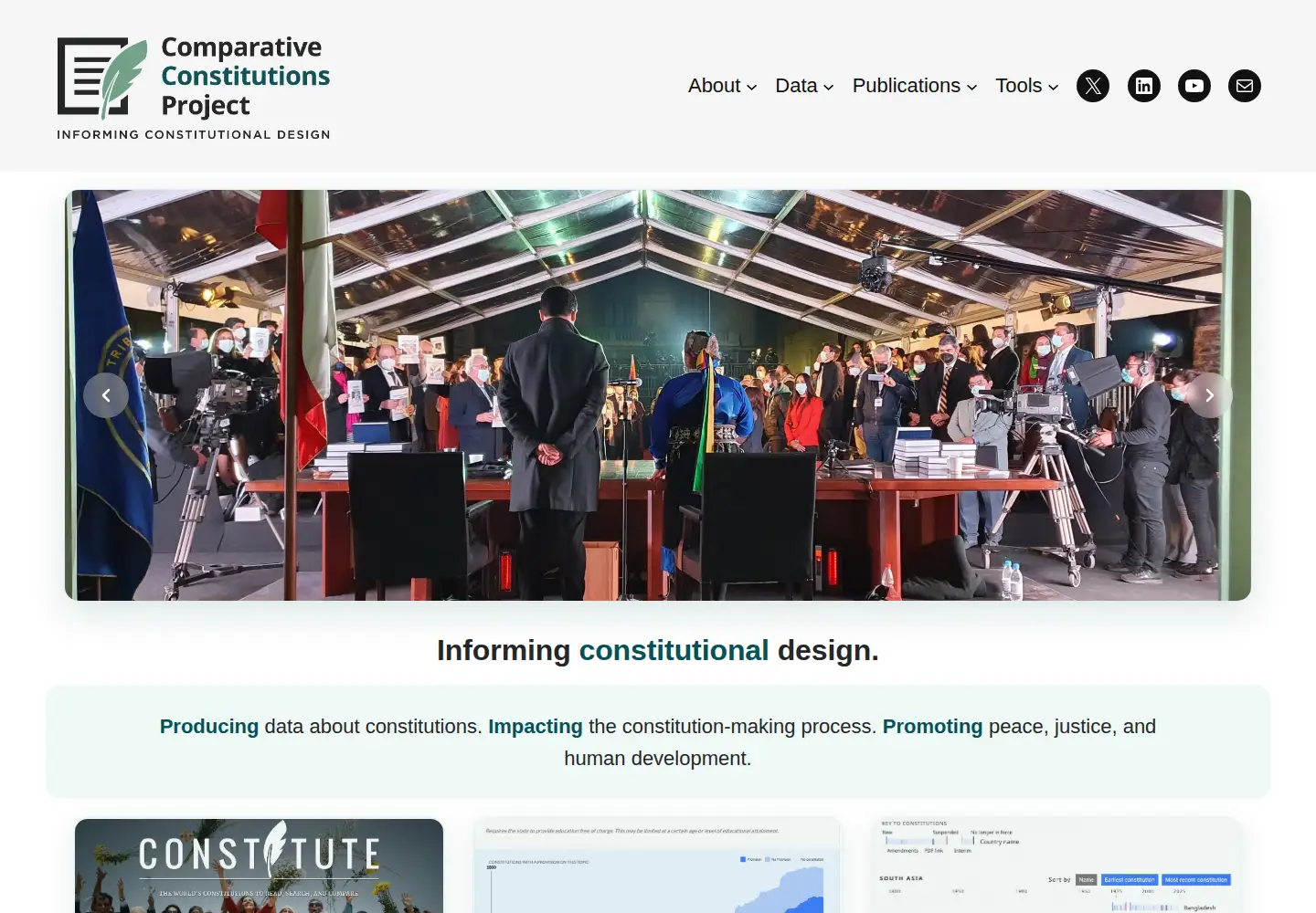 Screenshot of comparativeconstitutionsproject.org