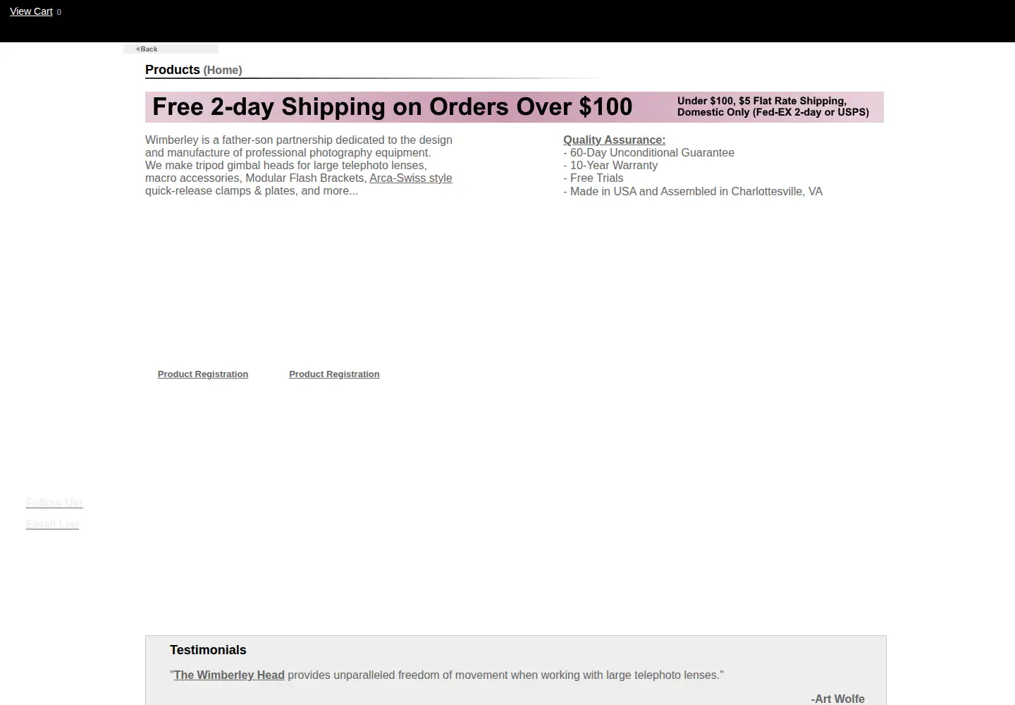 Screenshot of tripodhead.com