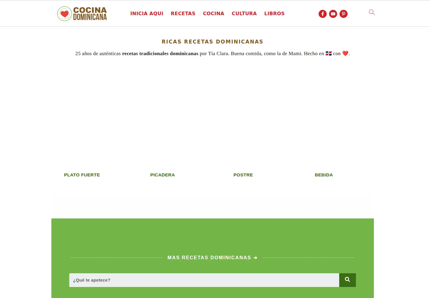 Screenshot of cocinadominicana.com