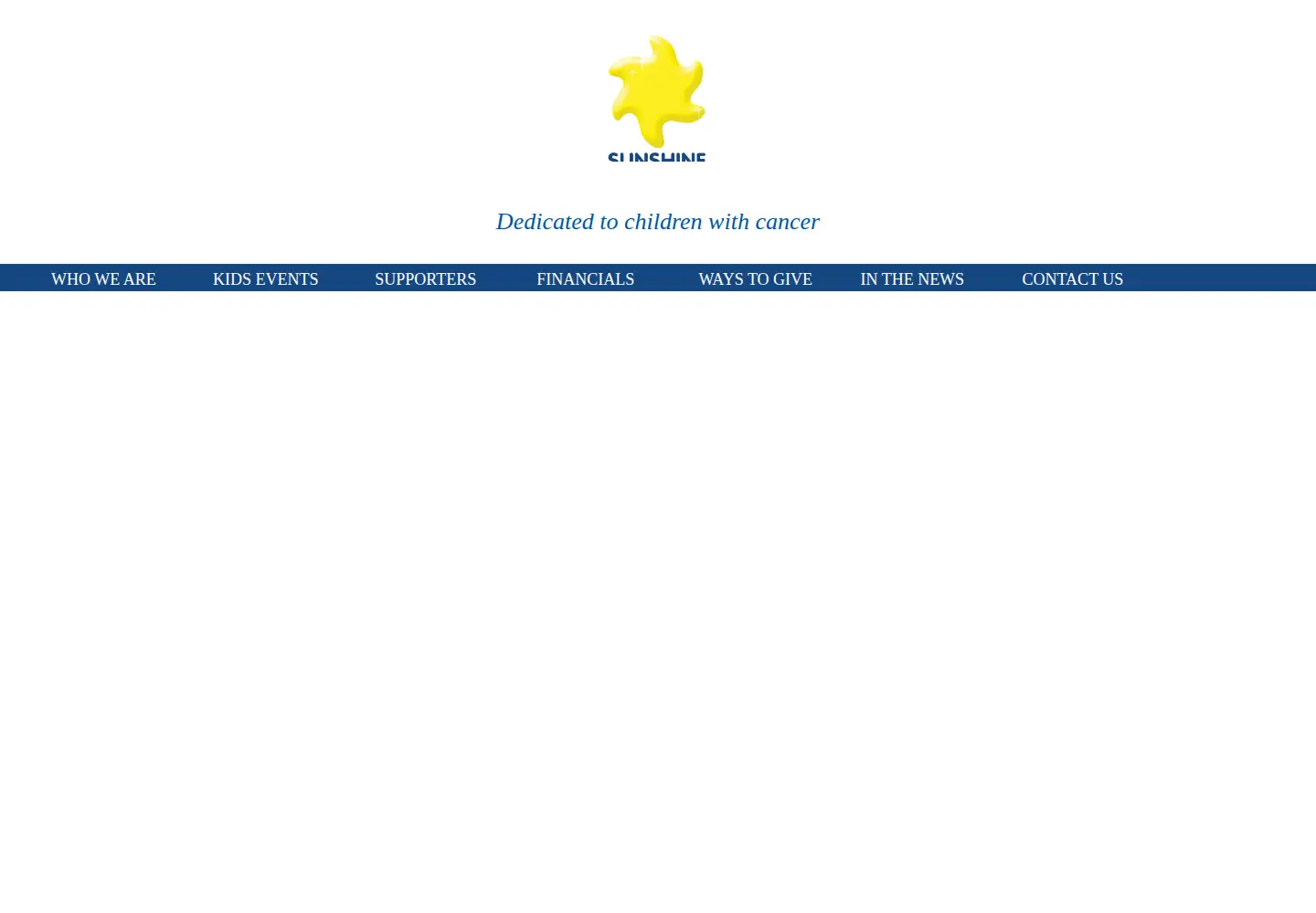 Screenshot of sunshinekids.org