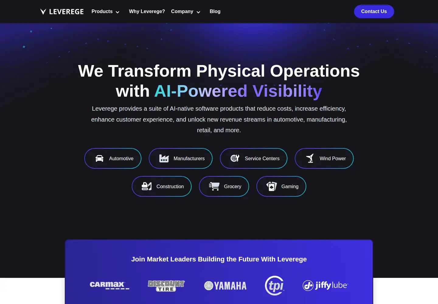 Screenshot of leverege.com