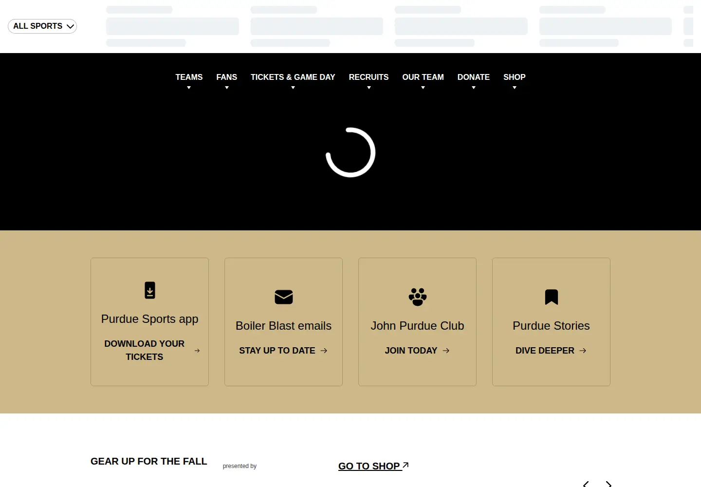 Screenshot of purduesports.com