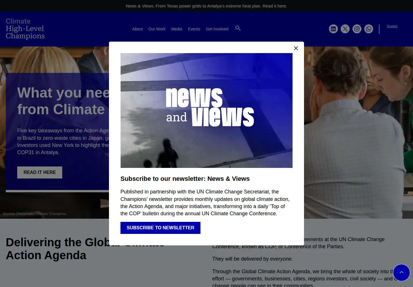 Screenshot of climatechampions.net