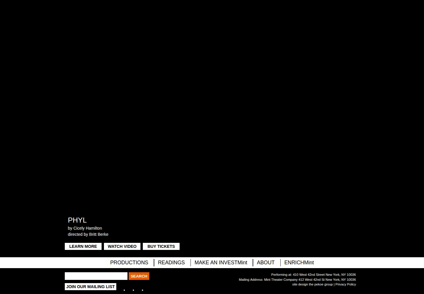 Screenshot of minttheater.org