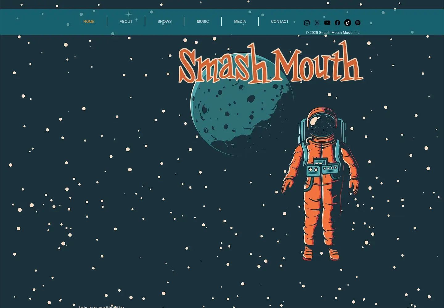 Captured homepage of smashmouth.com in the current scan
