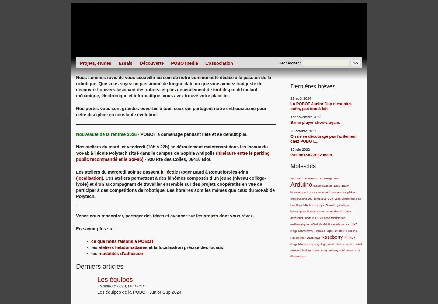 Captured homepage of pobot.org in the current scan