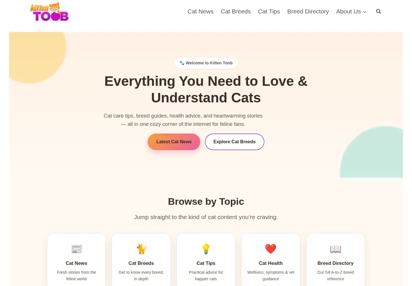 Captured homepage of kittentoob.com in the current scan