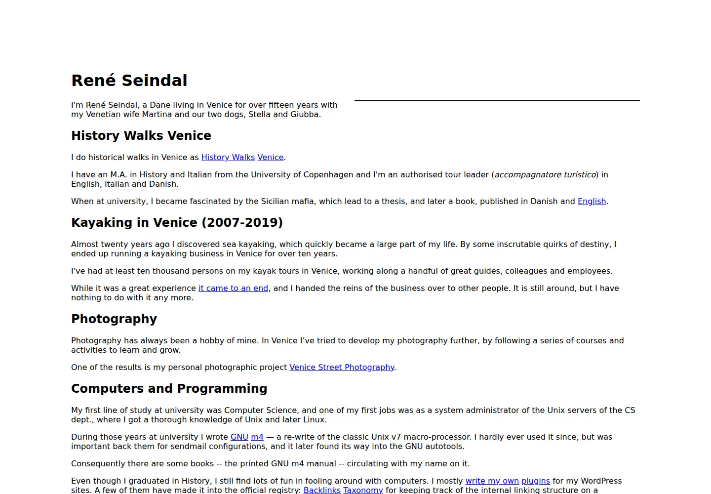 Screenshot of seindal.dk