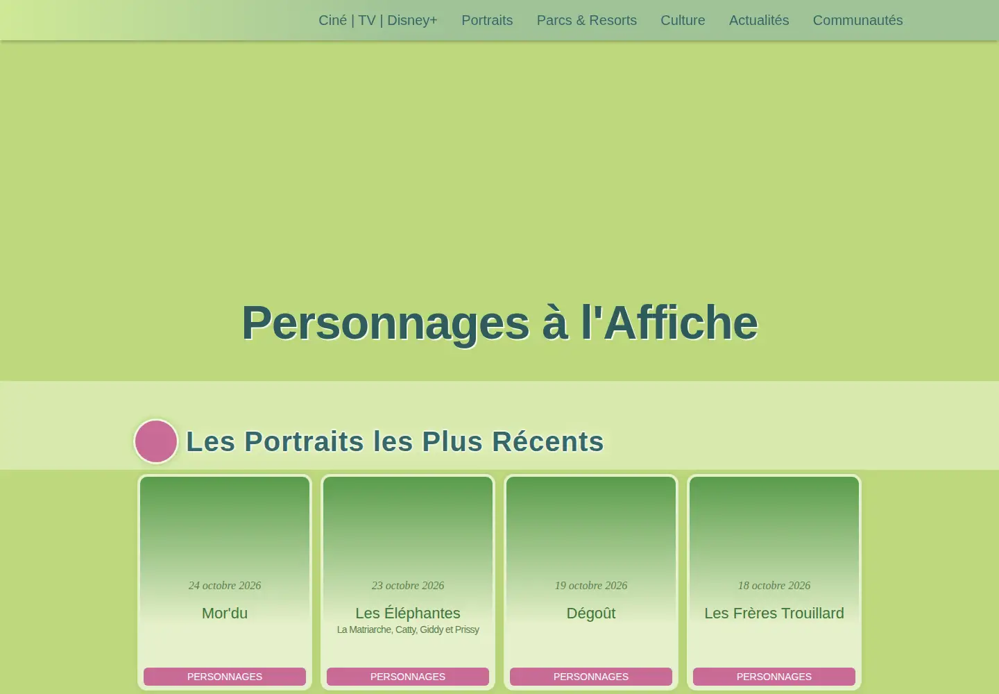 Screenshot of personnages-disney.com
