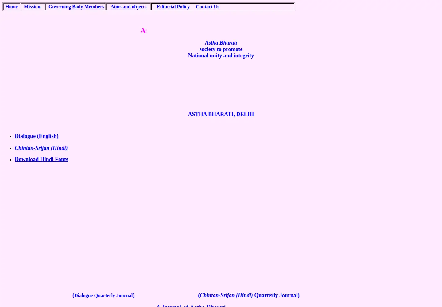 Screenshot of asthabharati.org