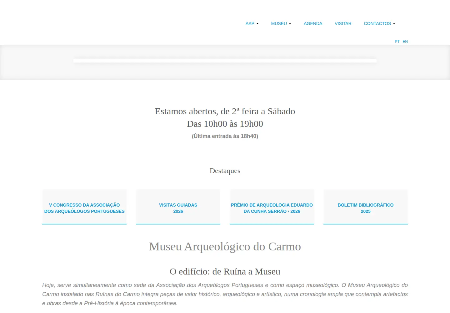 Screenshot of museuarqueologicodocarmo.pt