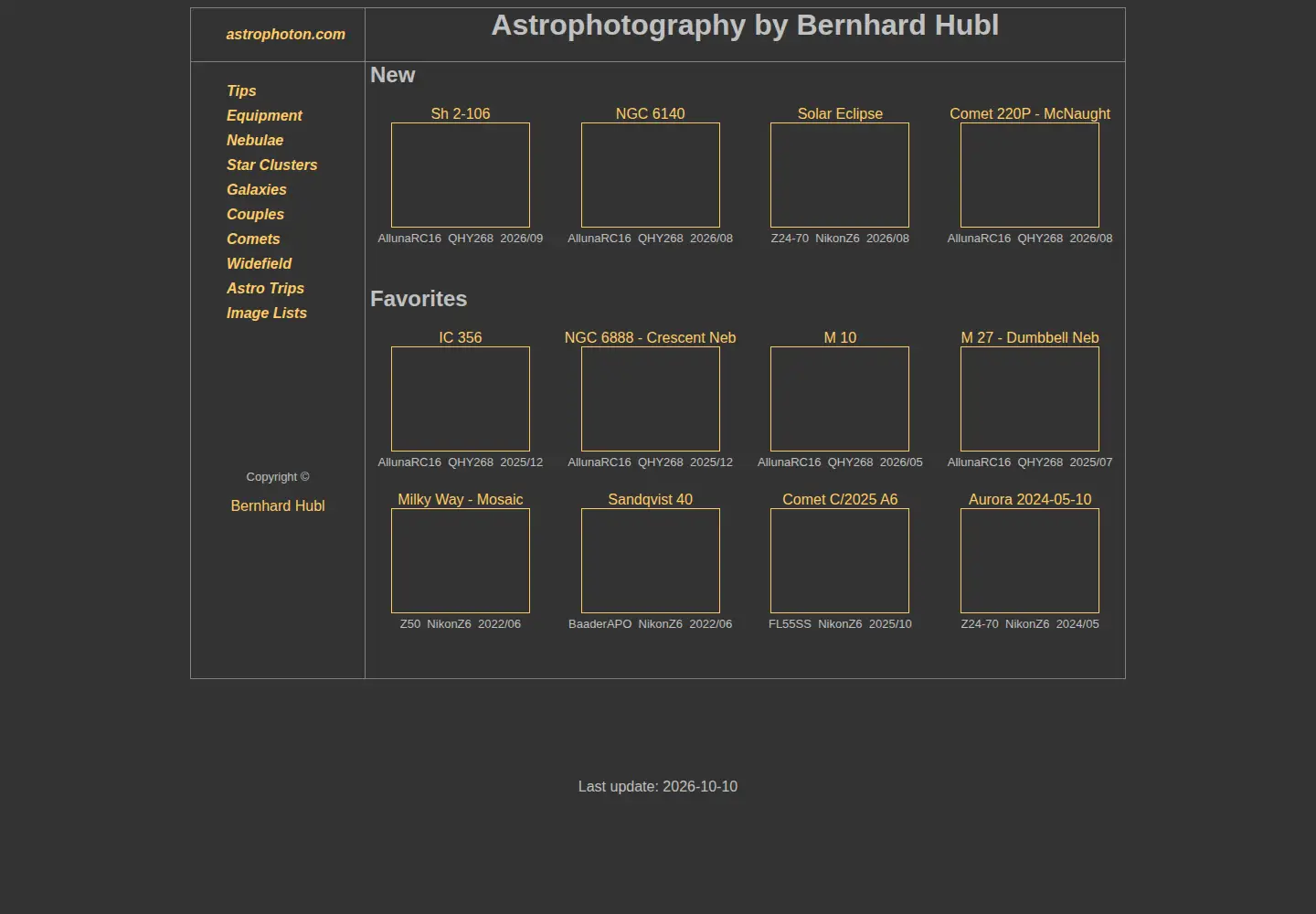 Captured homepage of astrophoton.com in the current scan