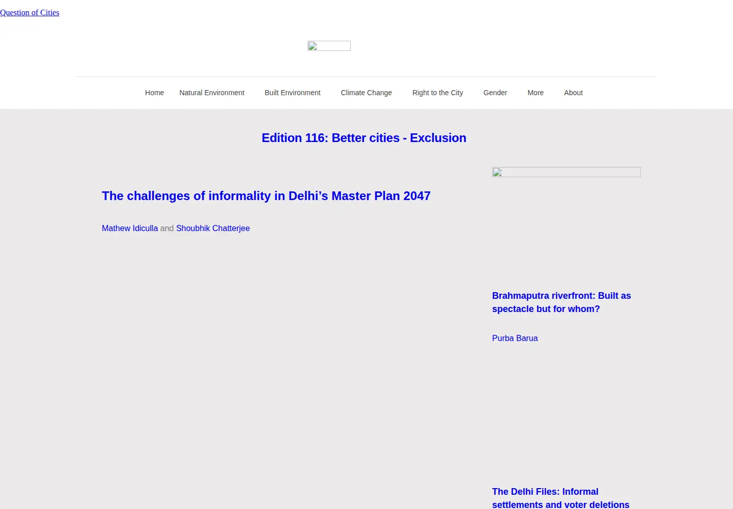 Screenshot of questionofcities.org