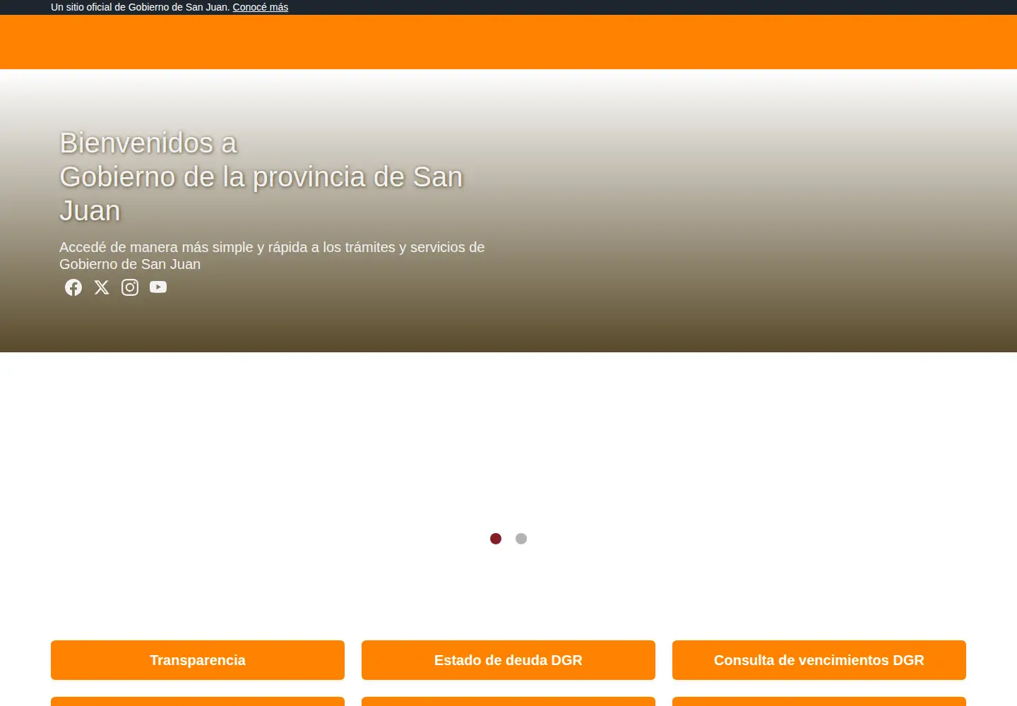 Captured homepage of sanjuan.gob.ar in the current scan