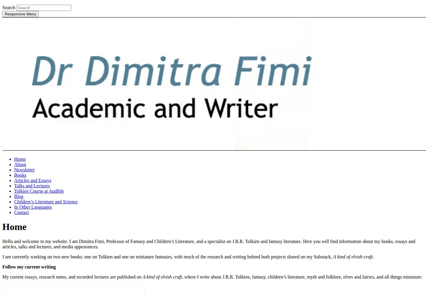 Captured homepage of dimitrafimi.com in the current scan