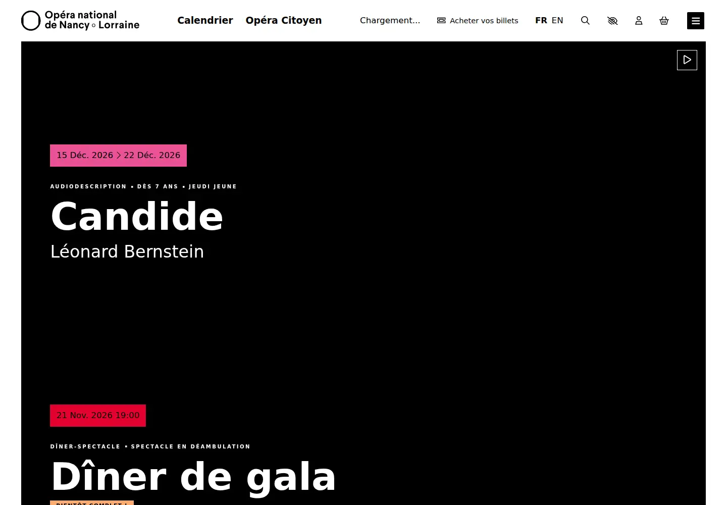 Captured homepage of opera-national-lorraine.fr in the current scan