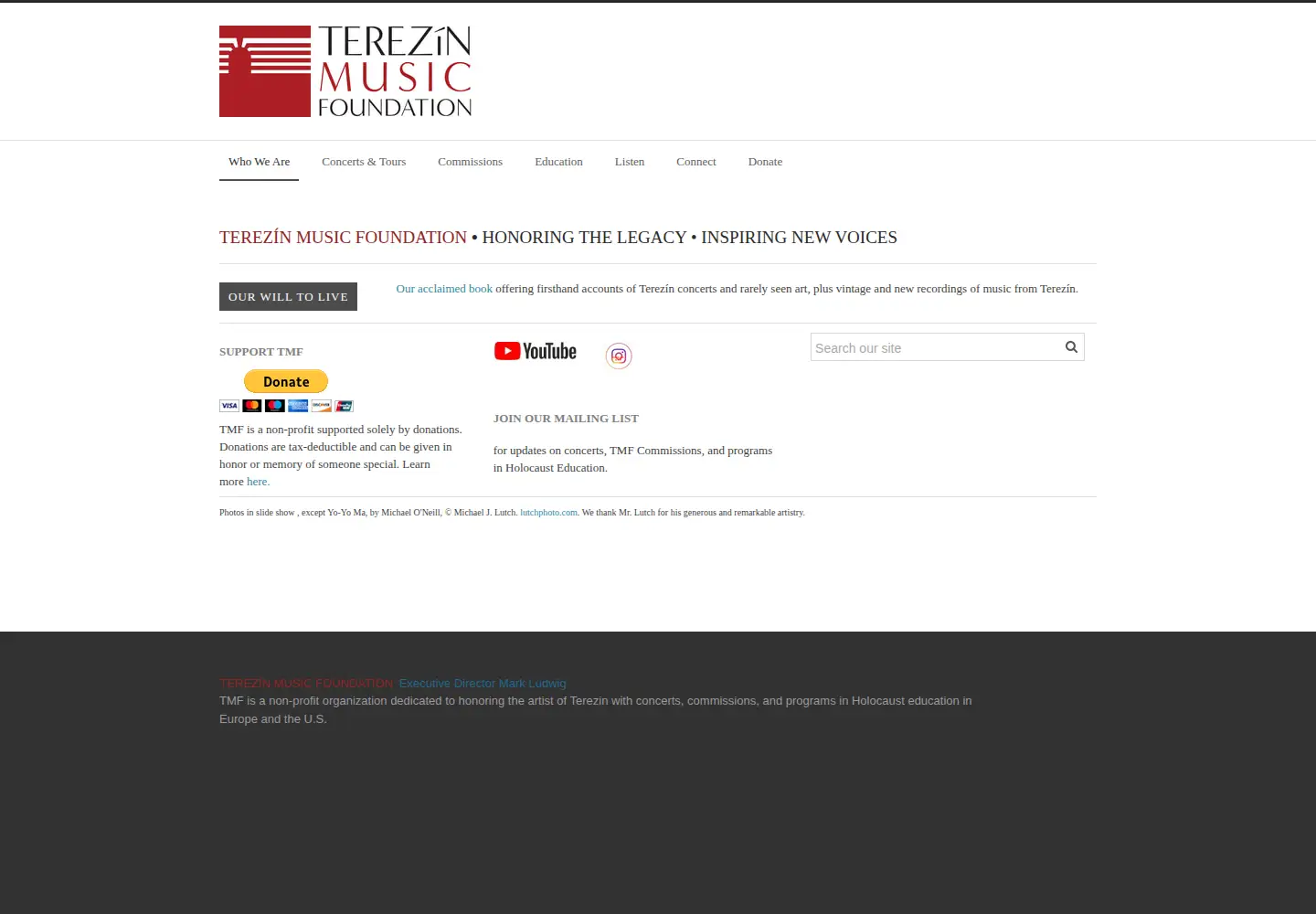 Screenshot of terezinmusic.org