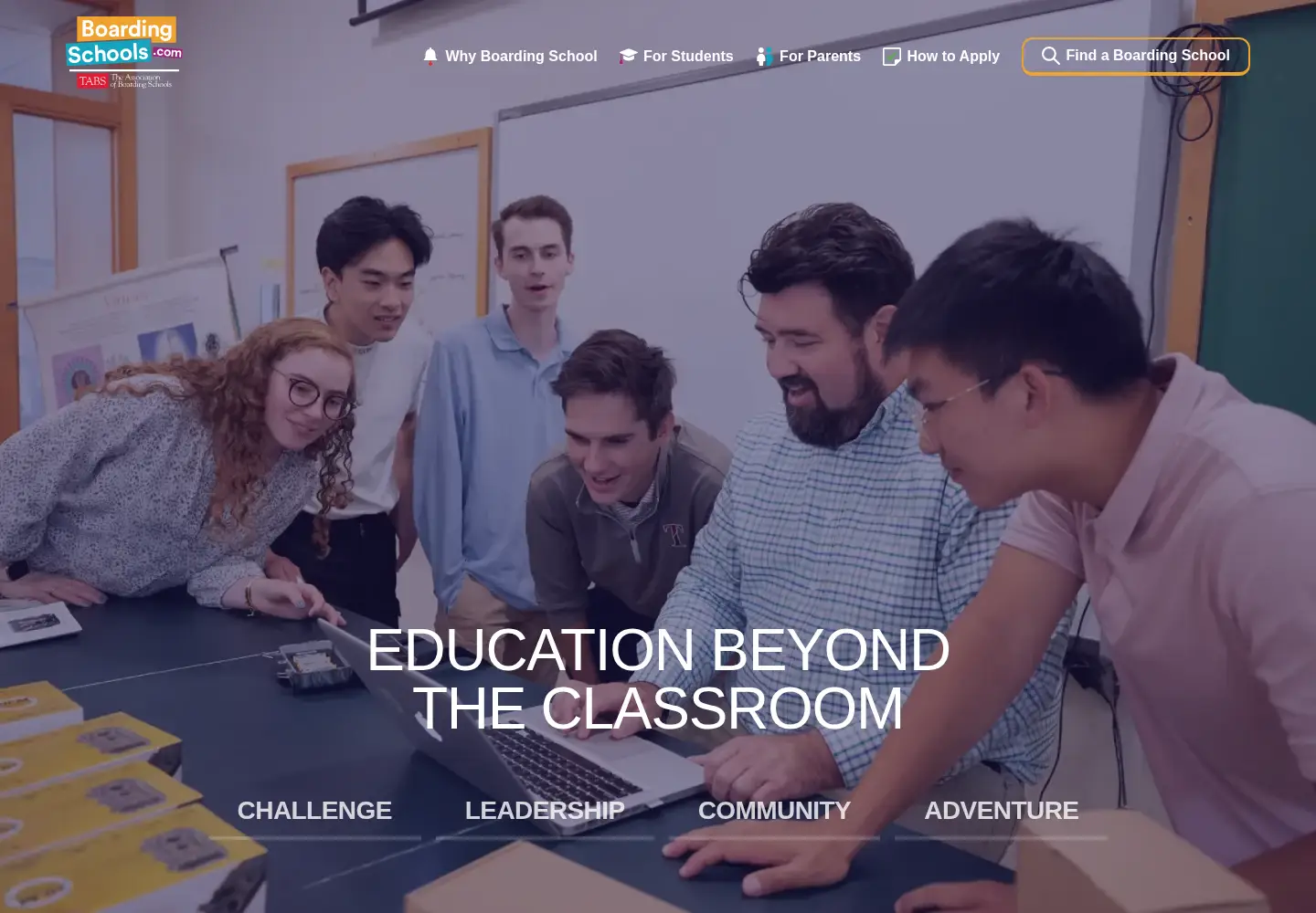 Screenshot of boardingschools.com