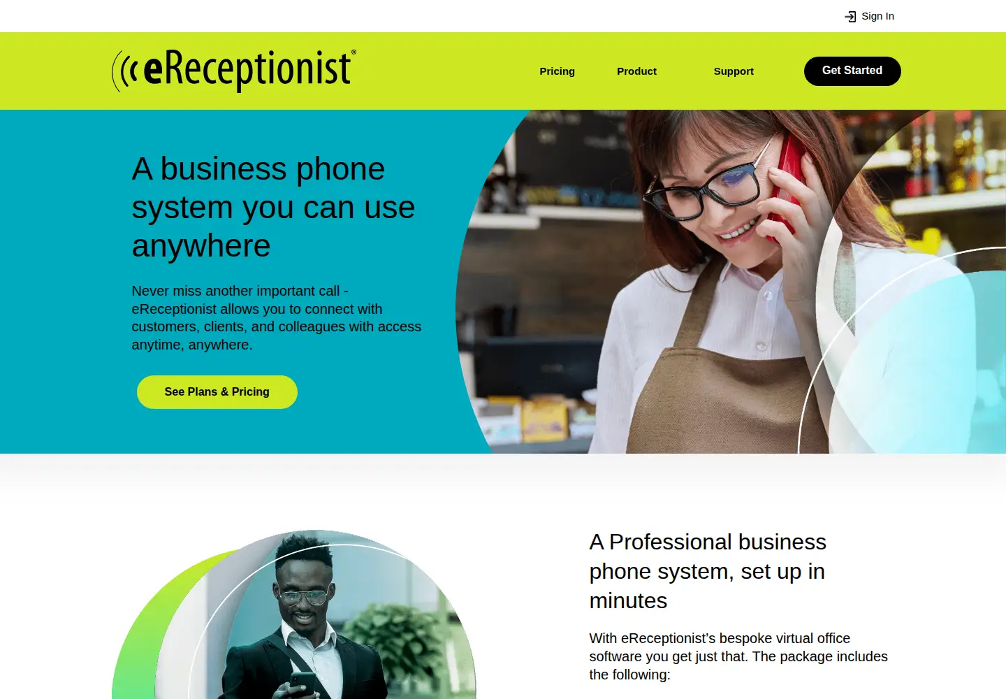 Screenshot of ereceptionist.co.uk