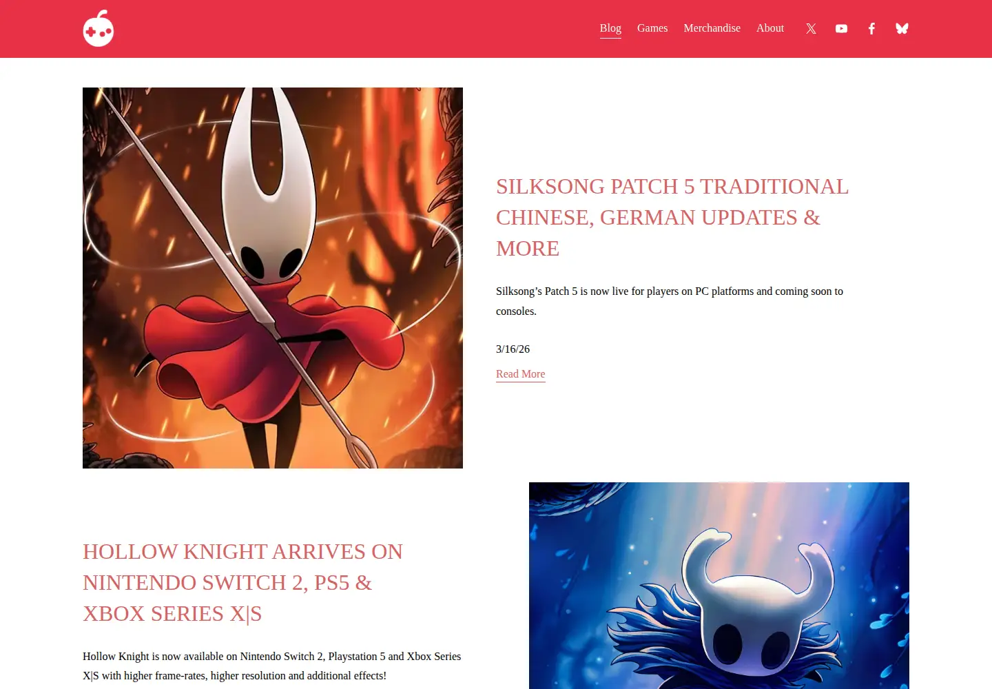 Captured homepage of teamcherry.com.au in the current scan