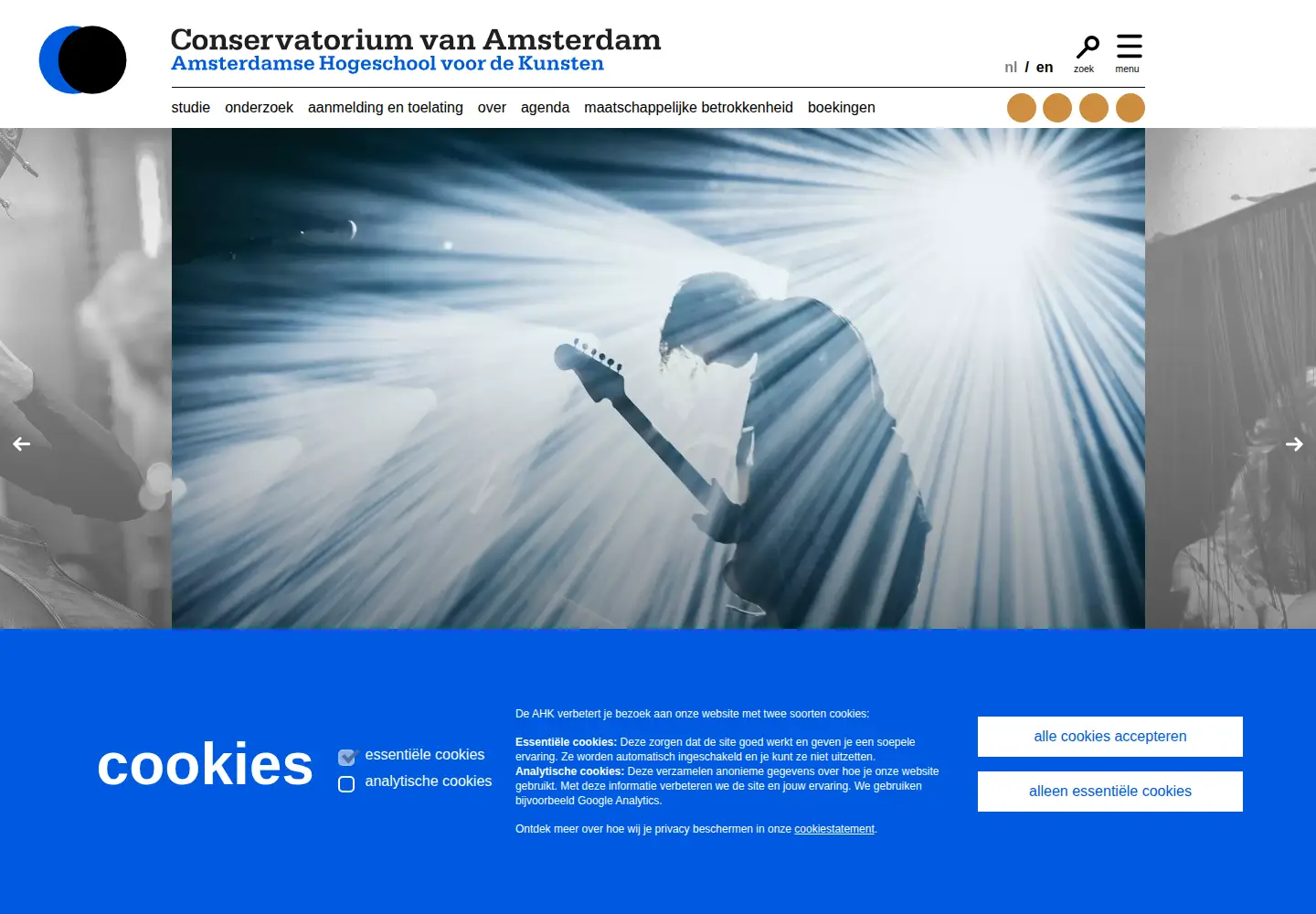 Captured homepage of conservatoriumvanamsterdam.nl in the current scan