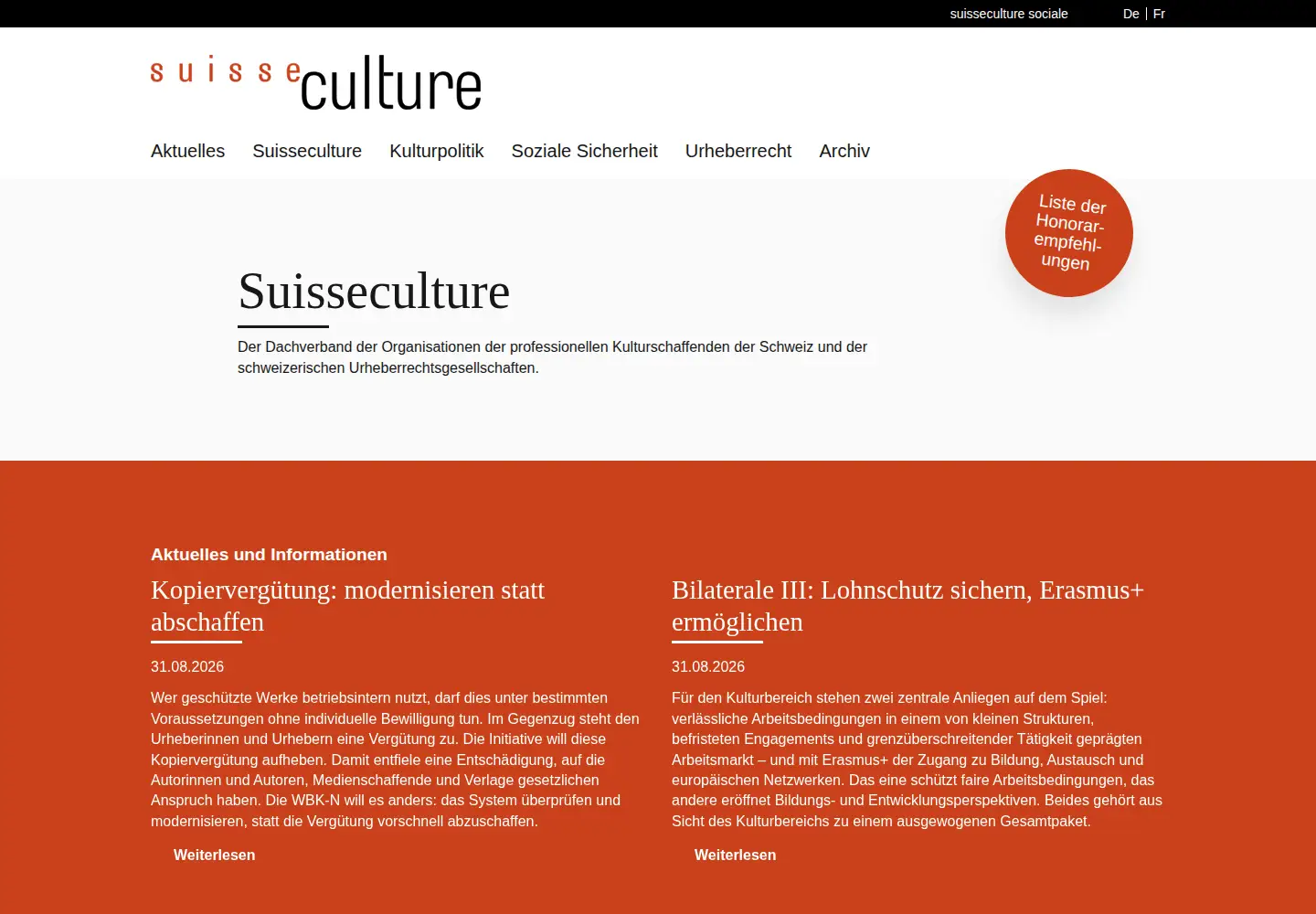 Screenshot of suisseculture.ch