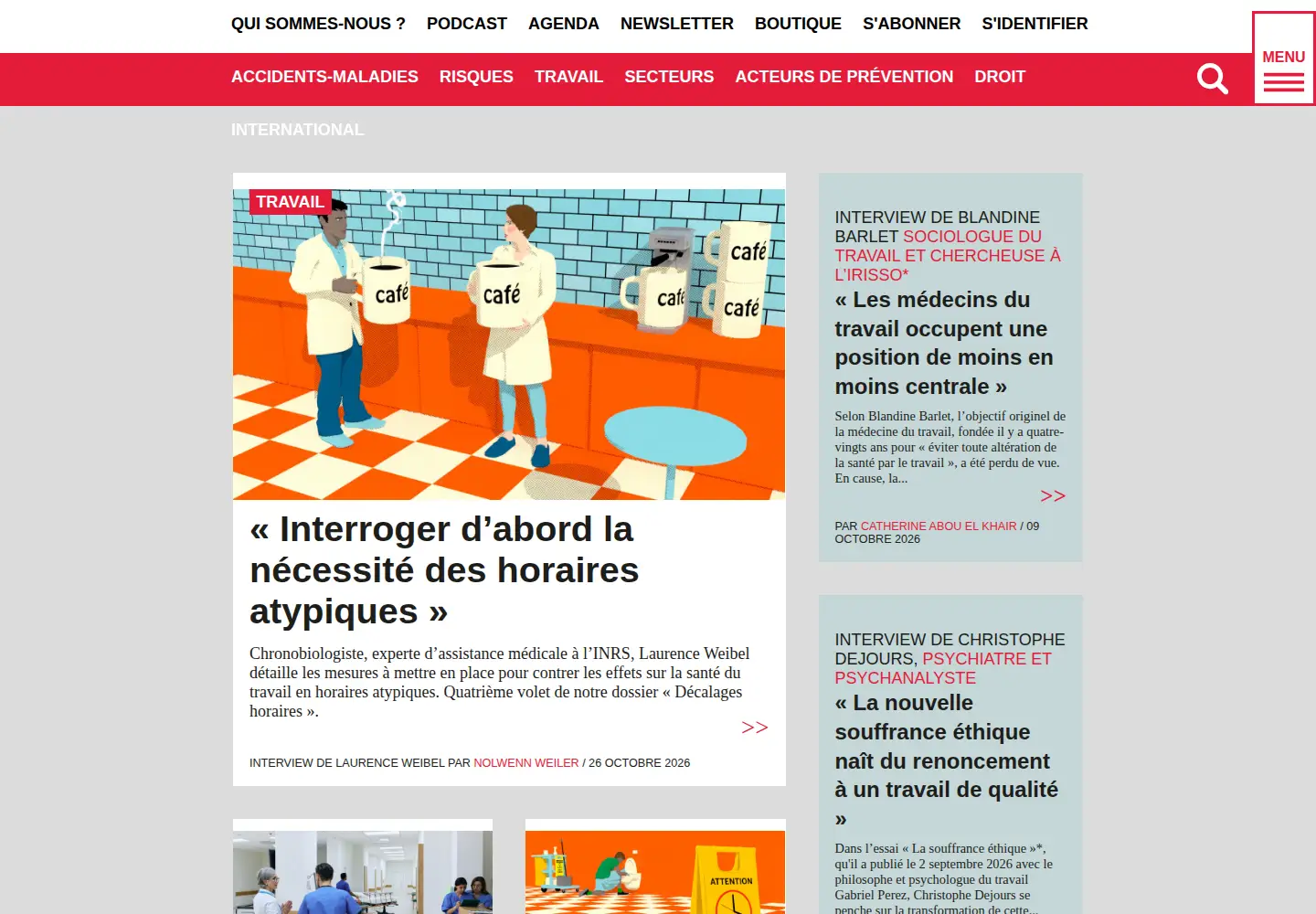 Screenshot of sante-et-travail.fr