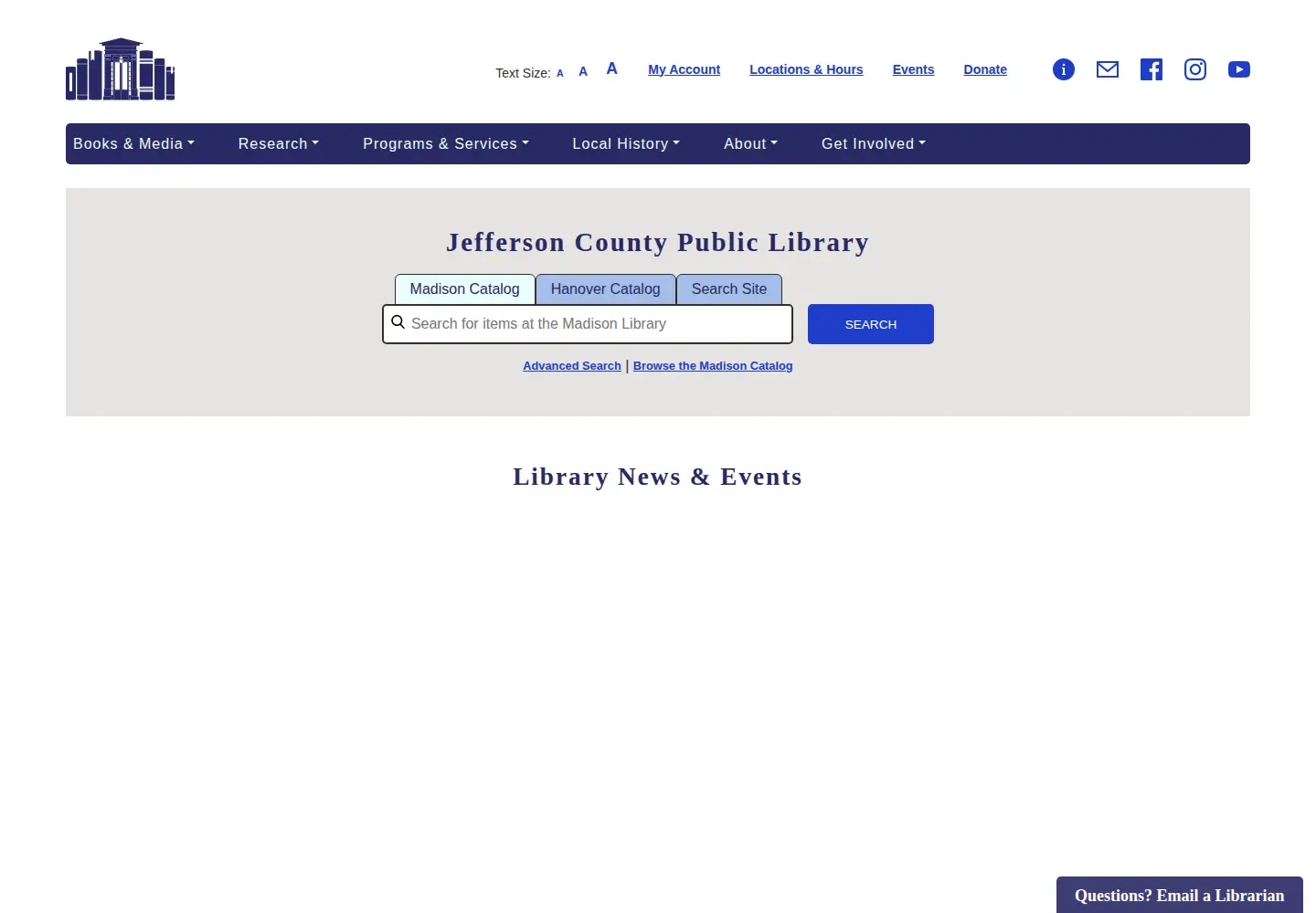 Captured homepage of mjcpl.org in the current scan