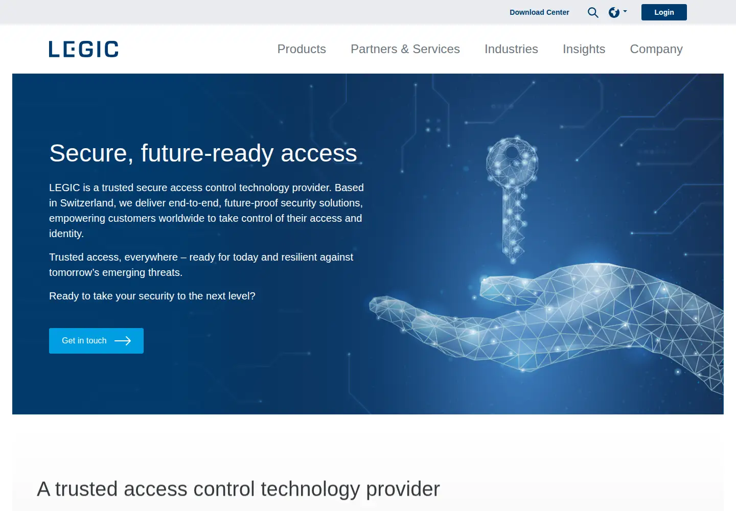 Screenshot of legic.com
