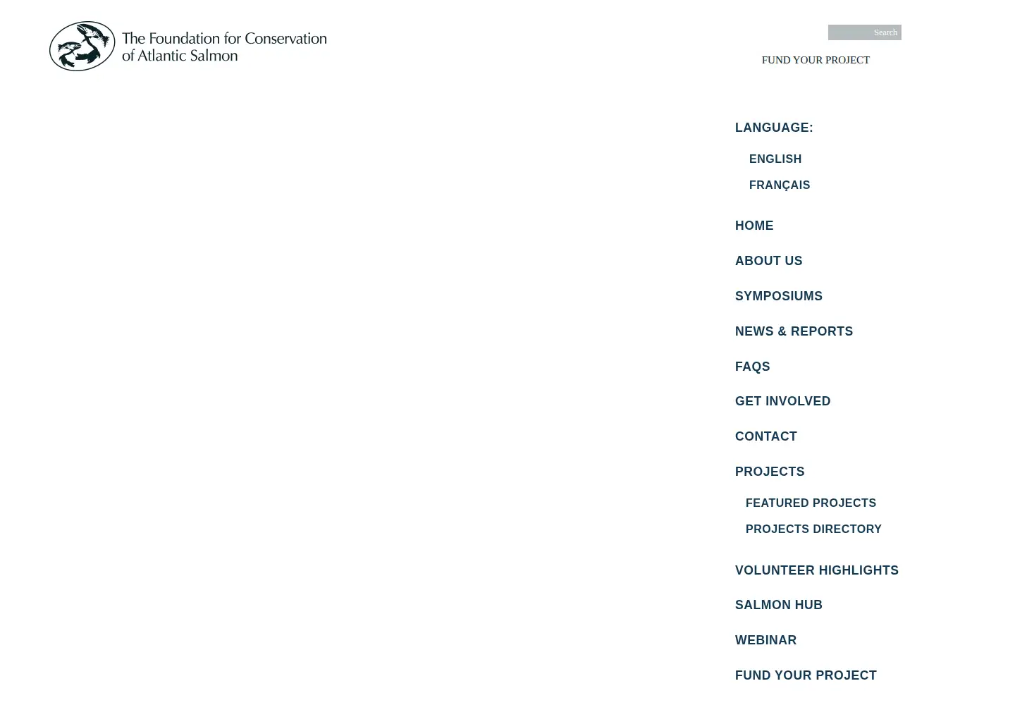 Captured homepage of salmonconservation.ca in the current scan