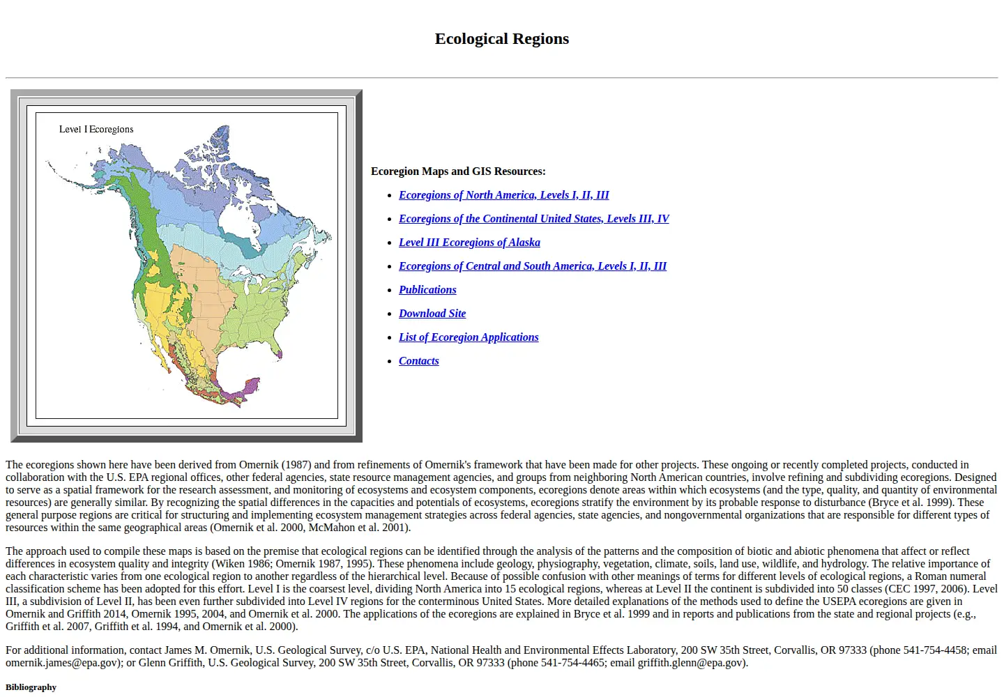 Screenshot of ecologicalregions.info