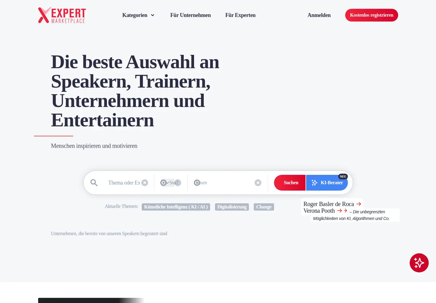 Captured homepage of expert-marketplace.de in the current scan