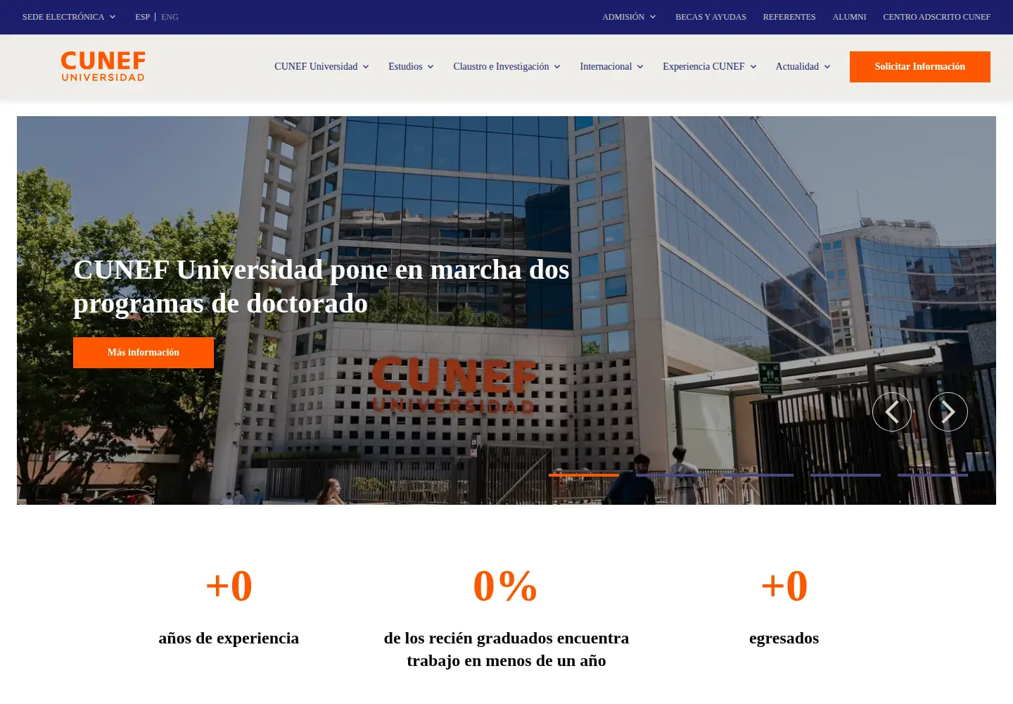 Screenshot of cunef.edu