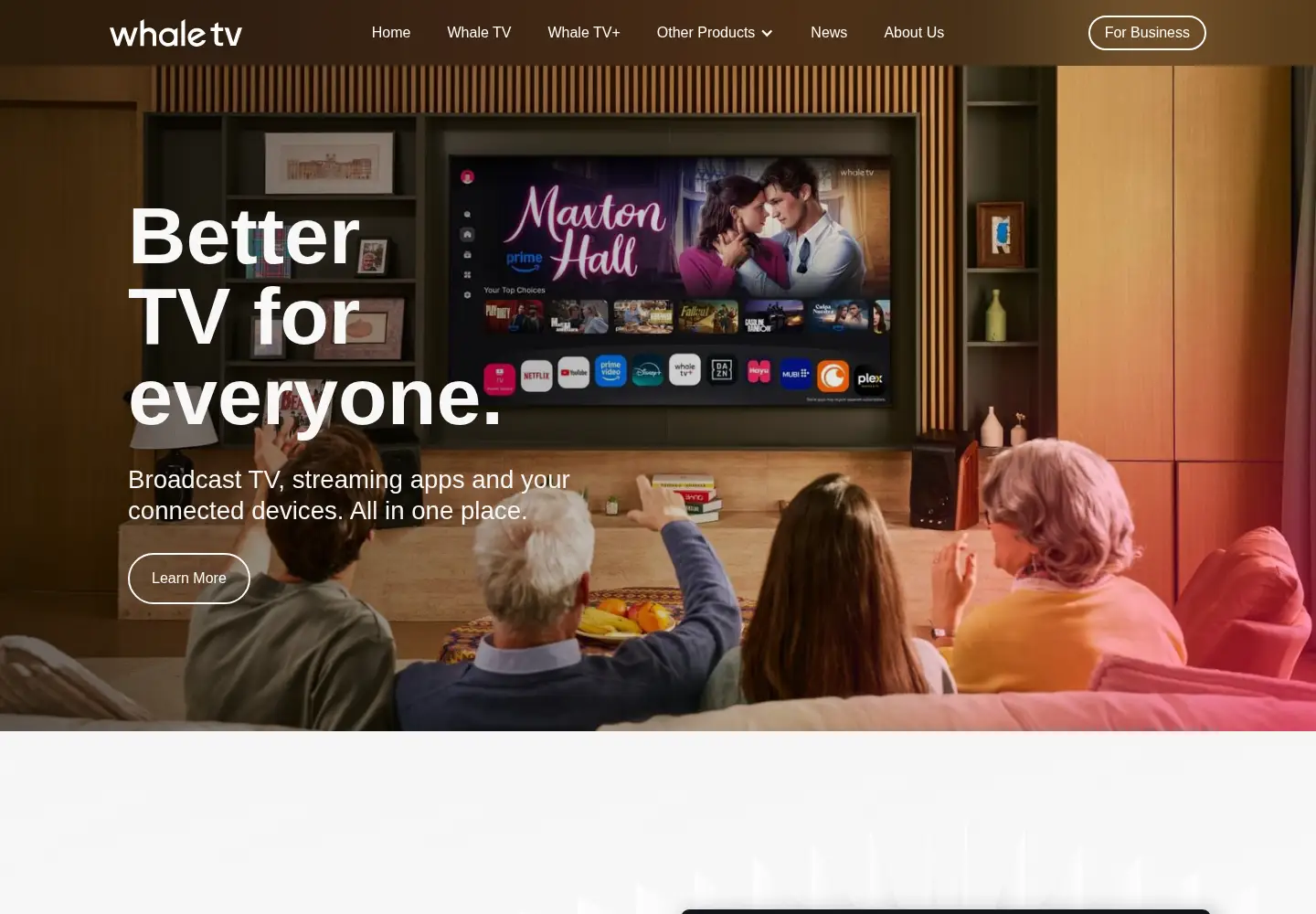 Screenshot of whaletv.com