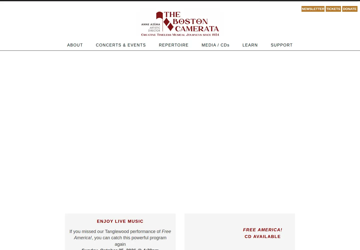 Screenshot of bostoncamerata.com