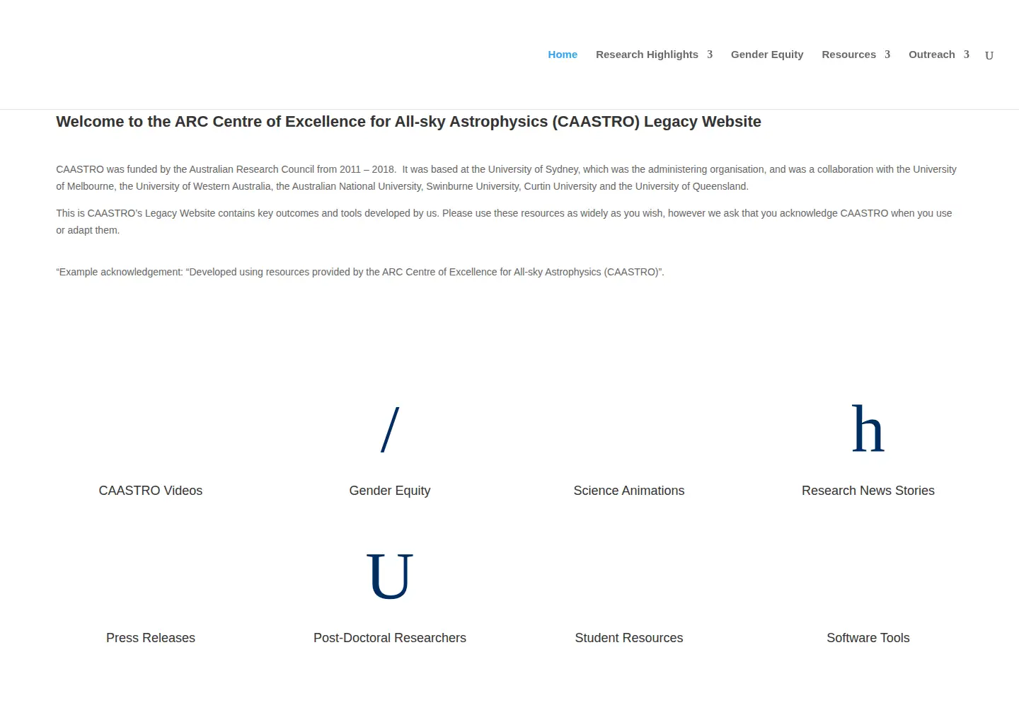 Screenshot of caastro.org