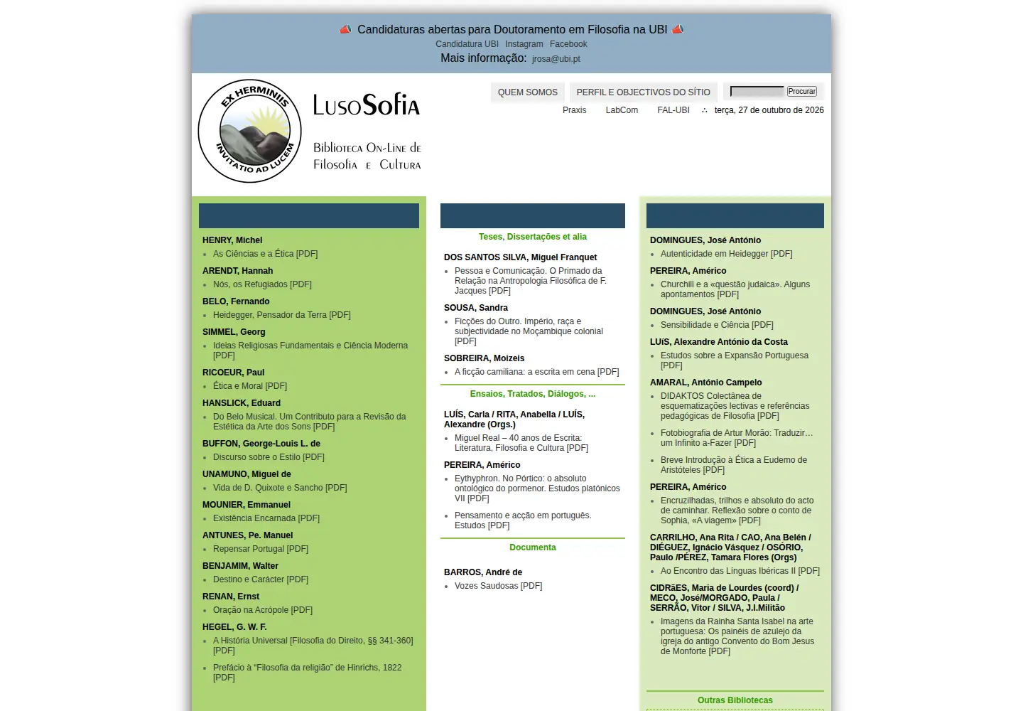 Screenshot of lusosofia.net