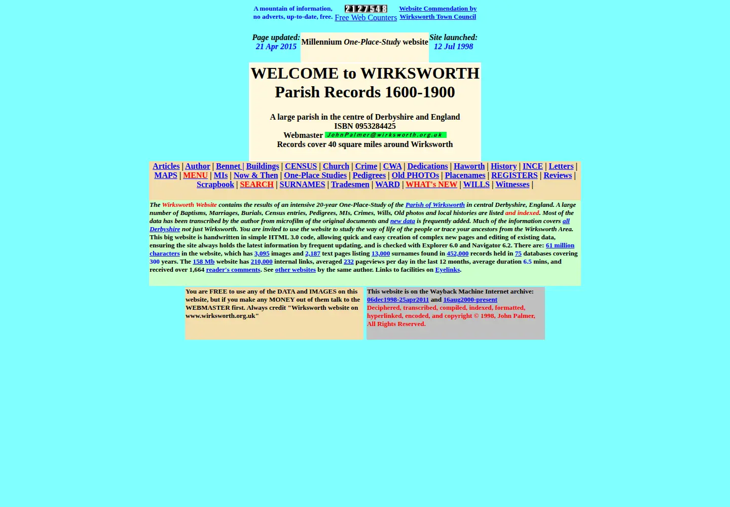 Screenshot of wirksworth.org.uk