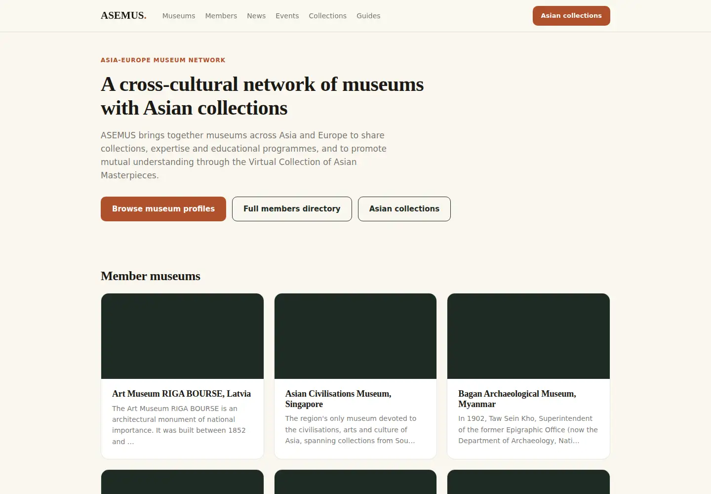 Screenshot of asemus.museum