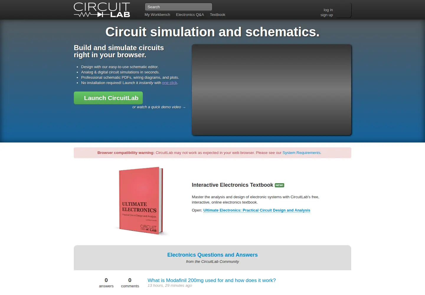 Screenshot of circuitlab.com