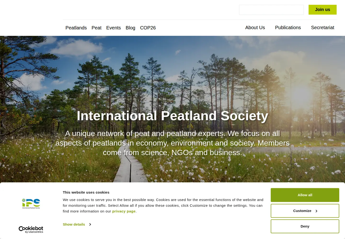 Screenshot of peatlands.org
