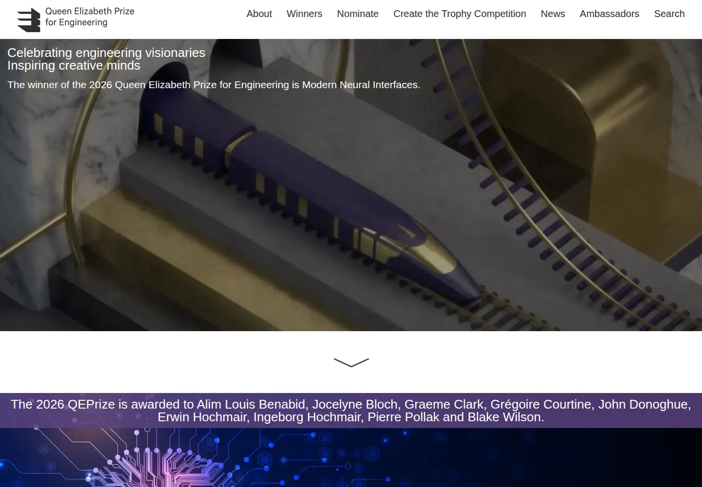 Screenshot of qeprize.org