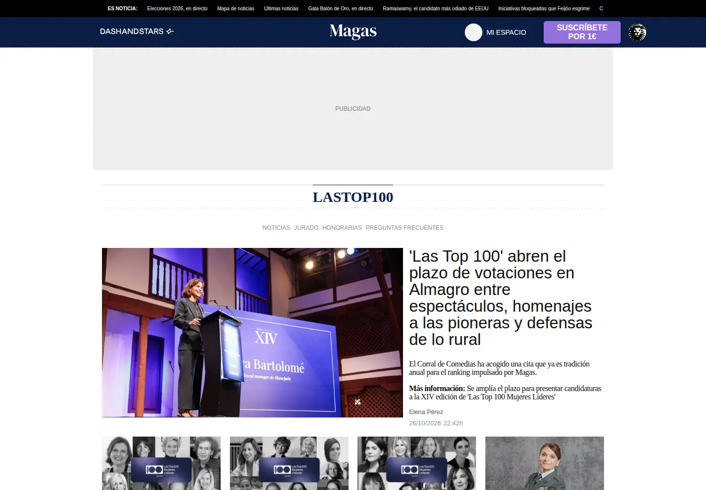 Captured homepage of lastop100.com in the current scan
