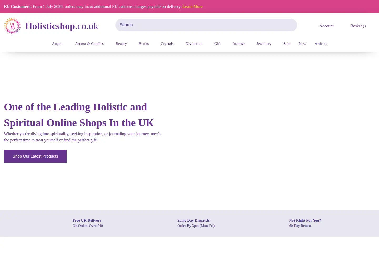 Screenshot of holisticshop.co.uk