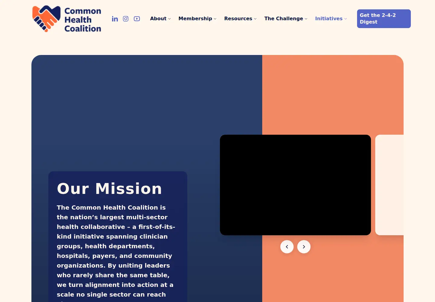 Captured homepage of commonhealthcoalition.org in the current scan