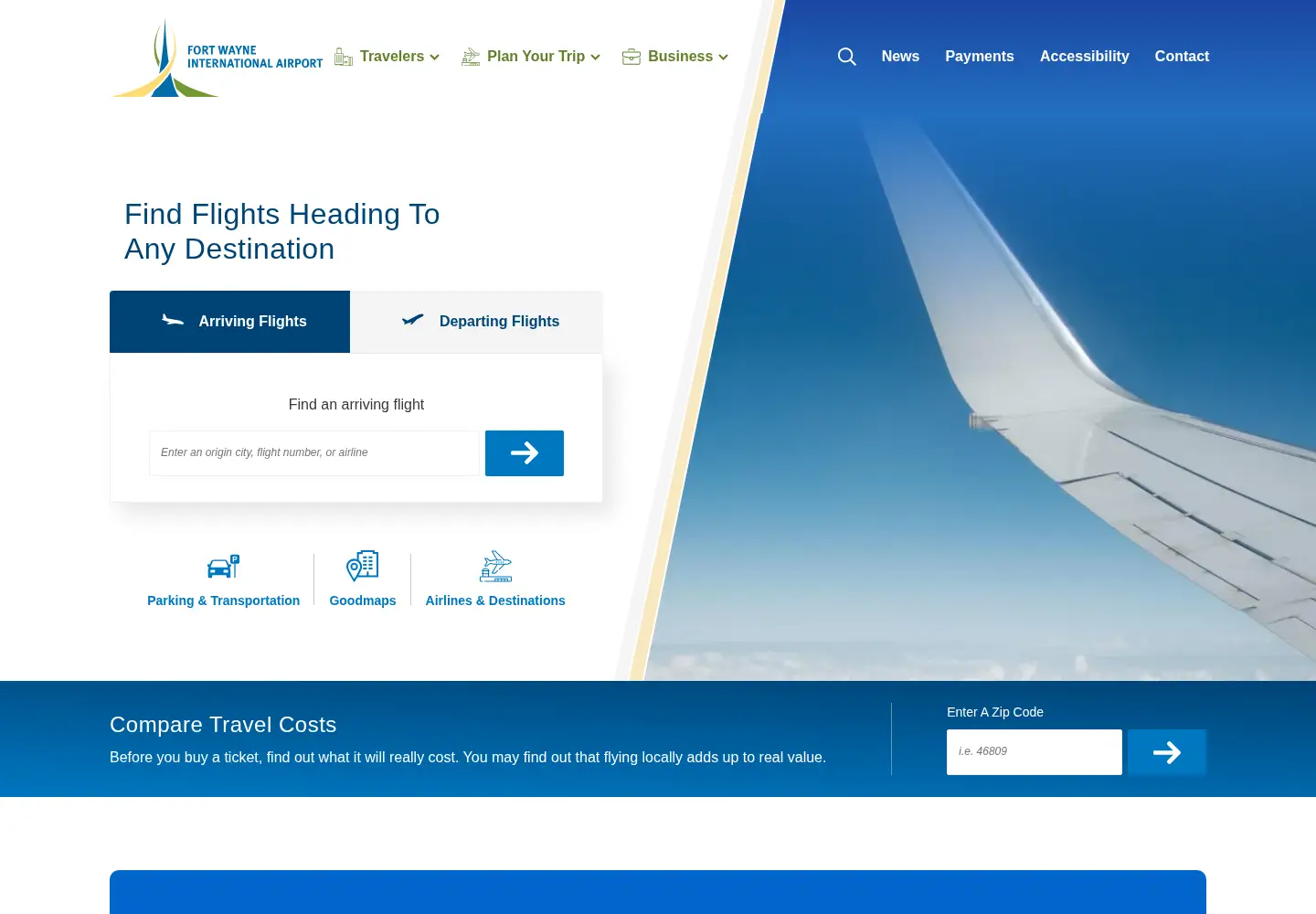 Screenshot of fwairport.com
